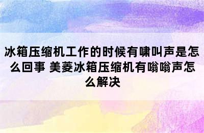 冰箱压缩机工作的时候有啸叫声是怎么回事 美菱冰箱压缩机有嗡嗡声怎么解决